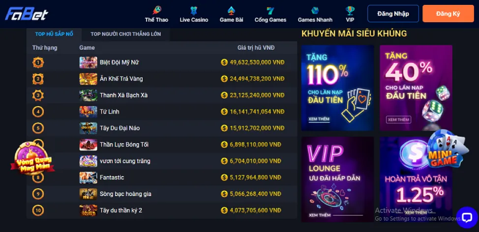 Ưu đãi và khuyến mãi đặc biệt cho slot game tại vin55 code